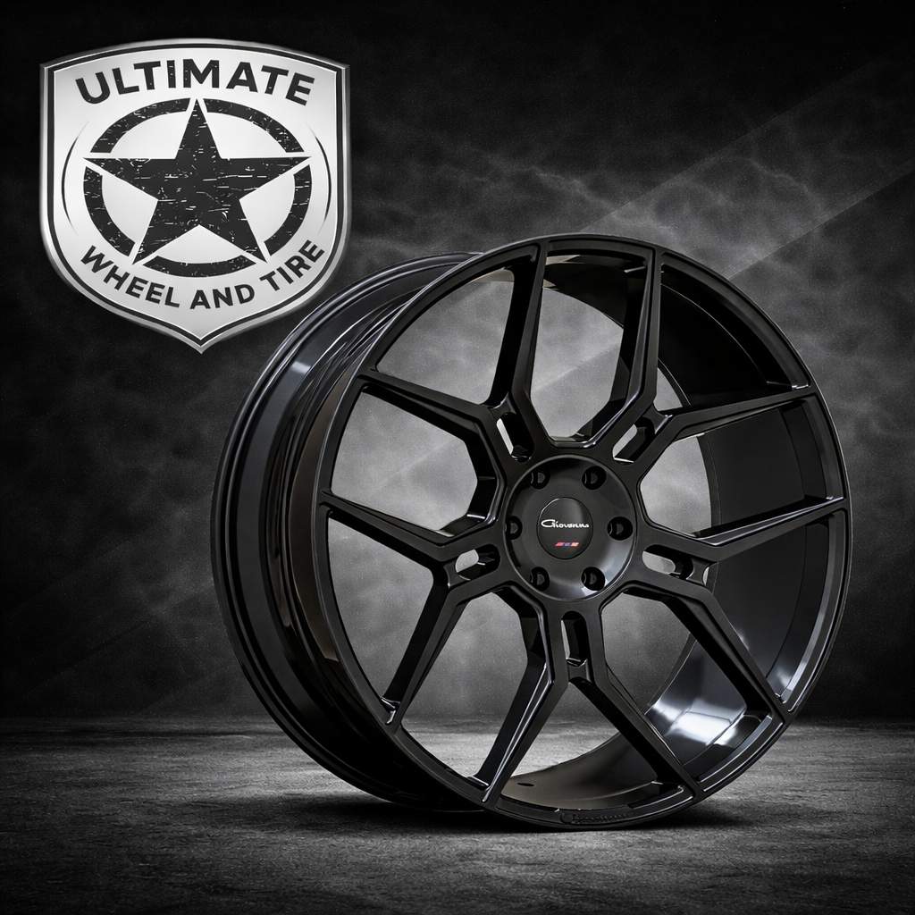 SET OF 4  22x9" GIOVANNA HALEB GLOSS BLACK WHEELS 5X120 ET 30 74.1