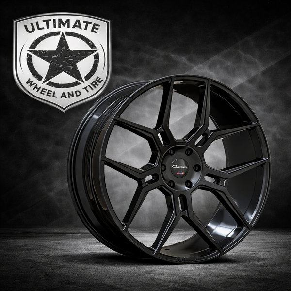 SET OF 4  22x9" GIOVANNA HALEB GLOSS BLACK WHEELS 5X120 ET 30 74.1