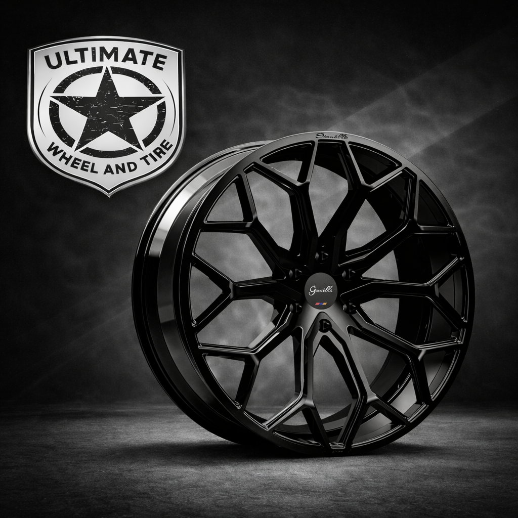 Set of 4 Gianelle Gloss Black Monte Carlo 20x8.5 ET 25 5x112 66.56
