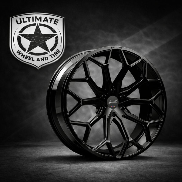 Set of 4 Gianelle Gloss Black Monte Carlo 20x8.5 ET 25 5x112 66.56